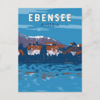 Ebensee Austria Travel Art Vintag