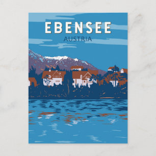 Ebensee Austria Travel Art Vintag Postkarte