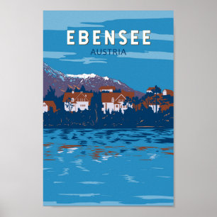 Ebensee Österreich Reise Kunst Vintage Poster