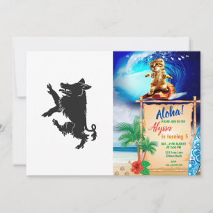 Eber tanzende Heraldik Silhouette Einladung