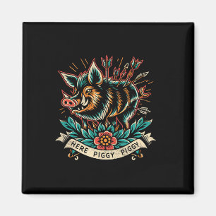 Eberjäger hier Piggy Herren Vintage Wildschwein Tä Magnet