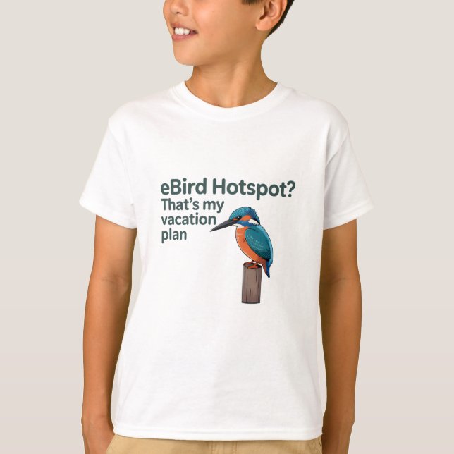 eBird Hotspot Plan lustiges Design für Vogelbeobac T-Shirt (Vorderseite)