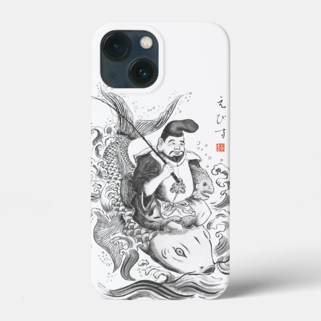 Ebisu - Gott des Fischfangs und Handels (Tuschemal Case-Mate iPhone Hülle (Rückseite)