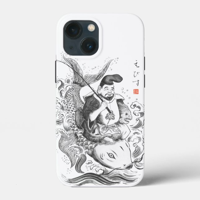 Ebisu - Gott des Fischfangs und Handels (Tuschemal Case-Mate iPhone Hülle (Rückseite)