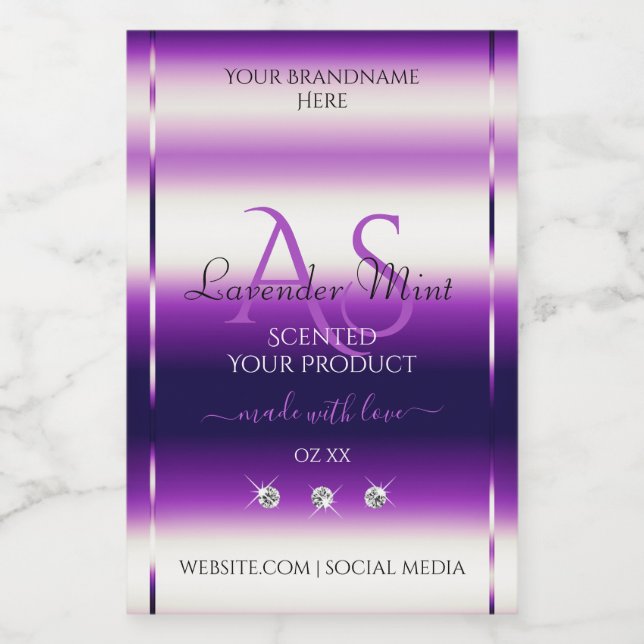 Éblouissant Purple Produit Étiquettes Diamants Mon (Étiquettes simples)