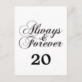Ebony Always & Forever Tischnummer Postkarte