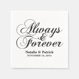Ebony Always & Forever Wedding Paper Napkins Serviette