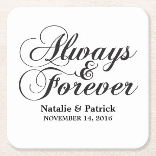 Ebony Always & Forever Wedding Paper Untersetzer