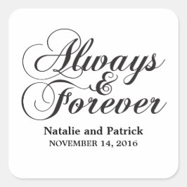 Ebony Always & Forever Wedding Stickers