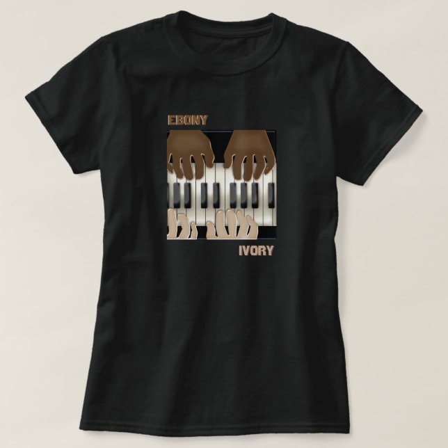 Ebony and Ivory - Dueling-Keyboards T-Shirt (Design vorne)