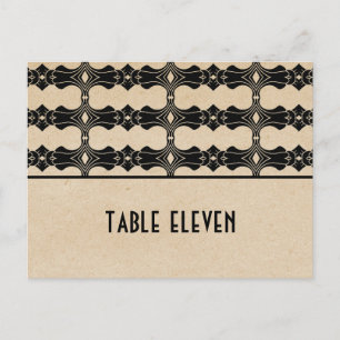 Ebony Art Deco Bordure Numéro de table Carte posta