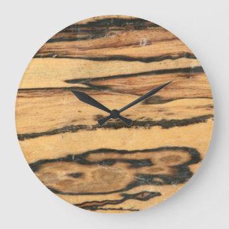 Ebony Banded Bois look Mur Horloge