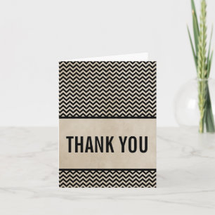 Ebony Chic Chevron Carte de remerciements