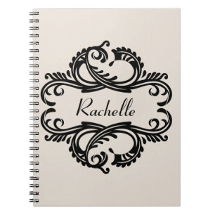 Ebony Chic Damask Notebook Notizblock