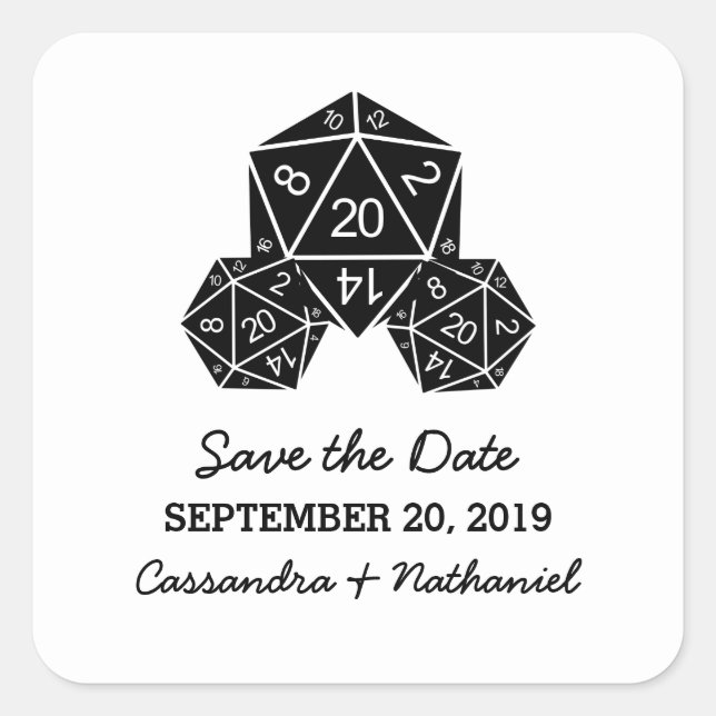 Ebony D20 dés Enregistrer les stickers Date (Devant)