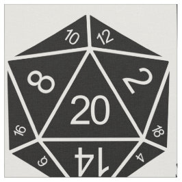 Ebony D20 Dice Fabric Stoff