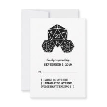 Ebony D20 Dice Response Card