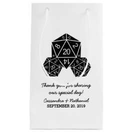 Ebony D20 Dice Wedding Gift Bag Kleine Geschenktüte