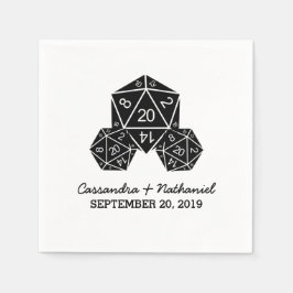 Ebony D20 Dice Wedding Paper Napkins Serviette