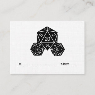 Ebony D20 Dice Wedding Platzkarte