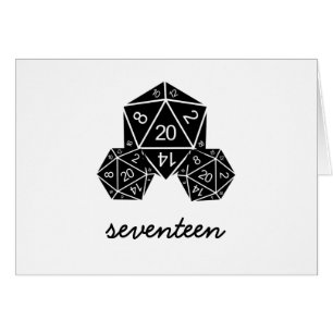 Ebony D20 Würfel Tischnummer Card