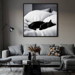 Ebony Dreams: Feline Behaglichkeit und Charme Leinwanddruck
