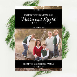 Ebony Einfach Chic Holiday Foto Flat Card Feiertagskarte