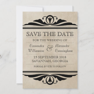 Ebony Elegant Deko Save the Date einladen