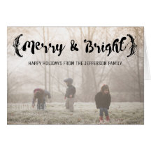 Ebony Elegant Sketted Merry & Bright Photo
