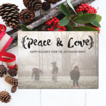 Ebony Elegante Sketched Peace & Liebe Holiday Foto