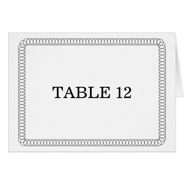 Ebony Encirclated Rounded Tischnummer Card (Vorderseite (Horizontal))