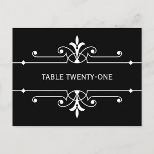 Ebony Extravagant Ornamental Tischnummer Postkarte