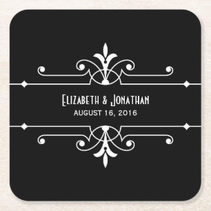 Ebony Extravagante Zierpapier-Untersetzer Rechteckiger Pappuntersetzer