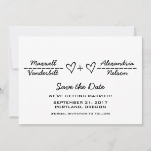 Ebony Heart Gleichung Save the Date Einladung