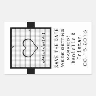 Ebony Heart Mah Graph Save the Date Stickers