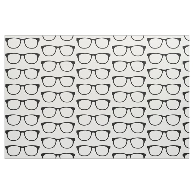 Ebony Hipster Geek Glasses Fabric Stoff (Fat Quarter (45,7 x 55,9 cm))