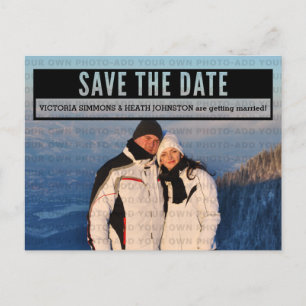 Ebony Modern Cut Out Save the Date Postcard Ankündigungspostkarte