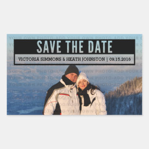 Ebony Modern Cut Out Save the Date Stickers