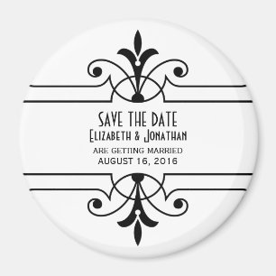 Ebony v2 Extravagant Ornamental Save the Date Magn Magnet