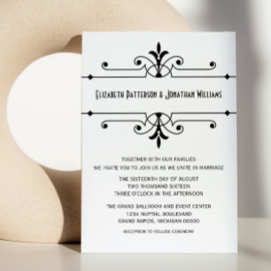 Ebony v2 Fancy Ornamental Wedding Invitation