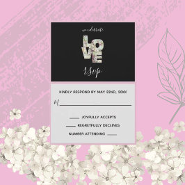 Ebony Vanilla Strawberry Hydrangeas RSVP-Karte RSVP Karte