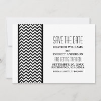 Ebony Zickzack Border Save the Date einladen