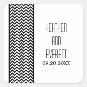 Ebony Zickzack Border Wedding Stickers