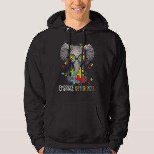 Ebrace Differenzen Elephant Funny Autism Awarenes Hoodie