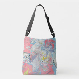 Ebru Art Pastel Abstract Marbled Cross Body Bag Tragetaschen Mit Langen Trägern