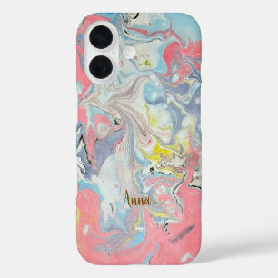 Ebru Kunst Pastell Abstrakt — iPhone 16 Hülle