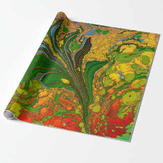 Ebru Marbling Floral Pattern Geschenkpapier