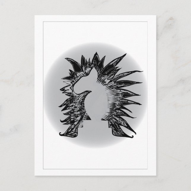 EBT SchachRitter Moderne Kunstdarstellung Postkarte (Vorderseite)