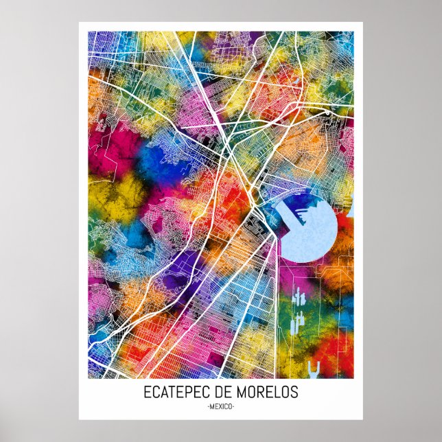 Ecatepec de Morelos Mexico City Karte Poster (Vorne)