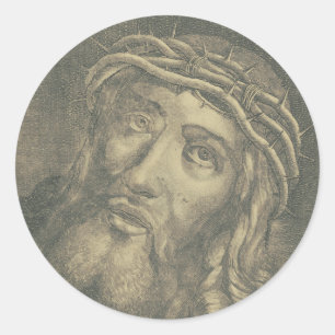 Ecce homo Heiliges Gesicht Jesu Runder Aufkleber